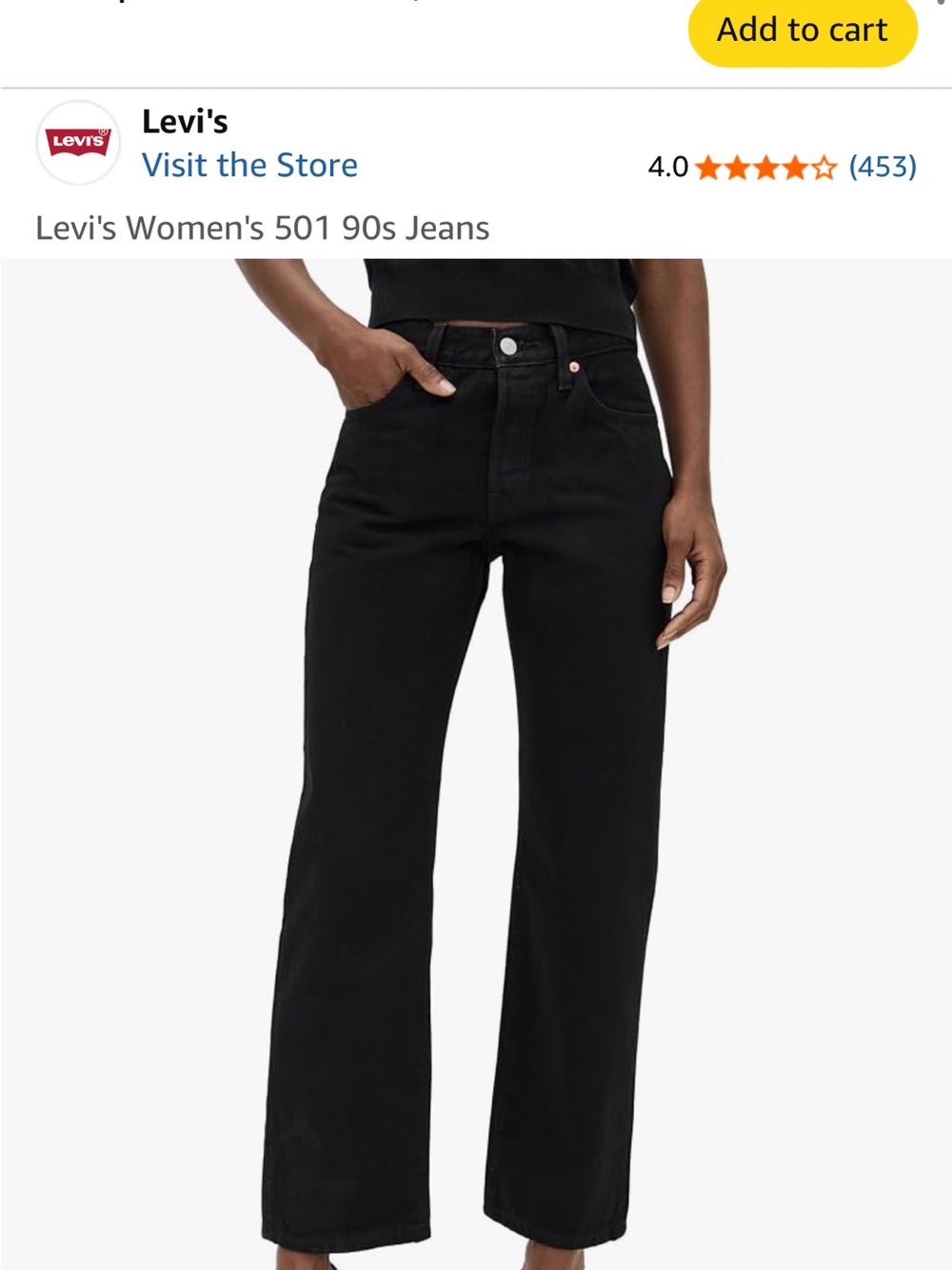 Levi's Black Women's Straight-Leg 501 Jeans